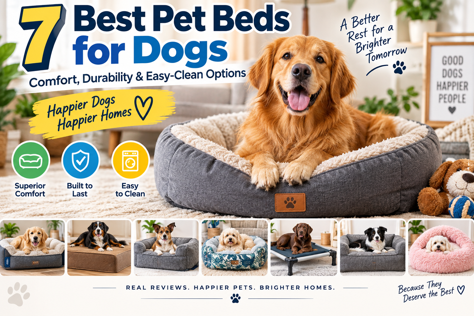 7 Best Pet Beds for Dogs: Comfort, Durability & Easy-Clean Options